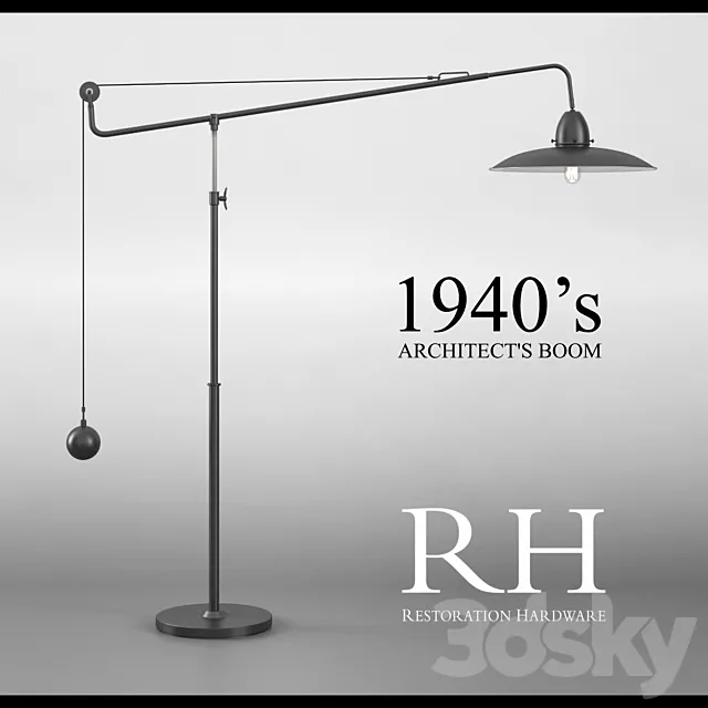 RH_1940S ARCHITECT’S BOOM FLOOR LAMP 3DModel RH_1940S ARCHITECT’S BOOM FLOOR LAMP 3DModel