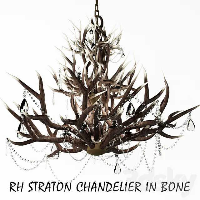RH_STRATON CHANDELIER IN BONE 3D Model RH_STRATON CHANDELIER IN BONE 3D Model