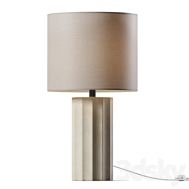 Ribbed Concrete Finish Table Lamp 3D Model
