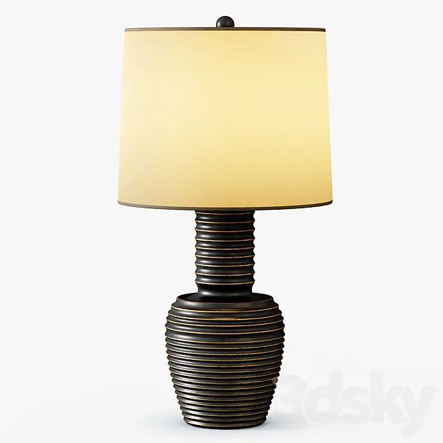 Ribbed Copper Table Lamp 3DModel