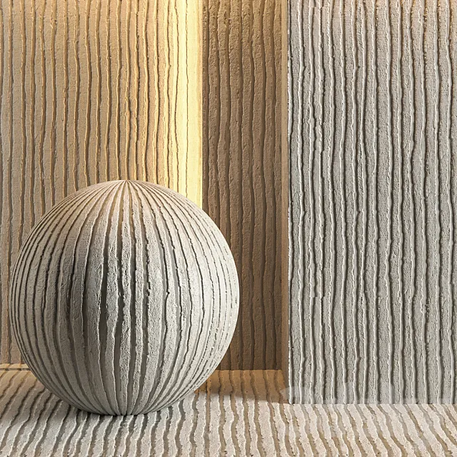 Ribbed wall plaster 3D Model Ribbed wall plaster 3D Model