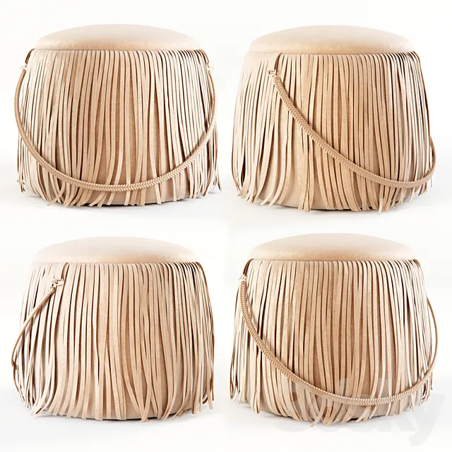 RIBBON FRINGE POUF 3D Model RIBBON FRINGE POUF 3D Model