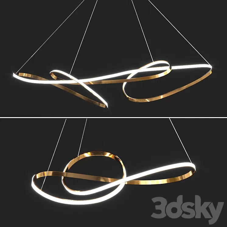 Ribbon Led ceiling light 3D Model Free Download