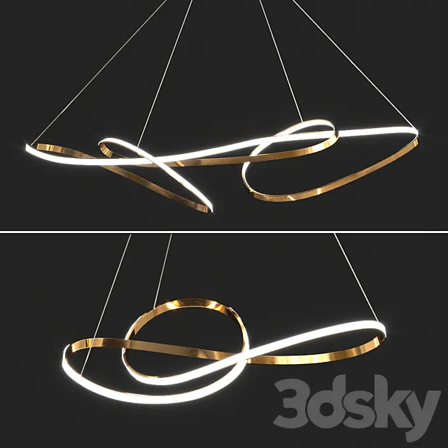Ribbon Led ceiling light 3DModel
