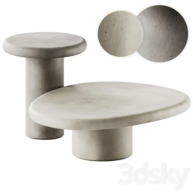 Richmond Interiors Bloomstone Coffee and Side Table 3D Model Richmond Interiors Bloomstone Coffee and Side Table 3D Model