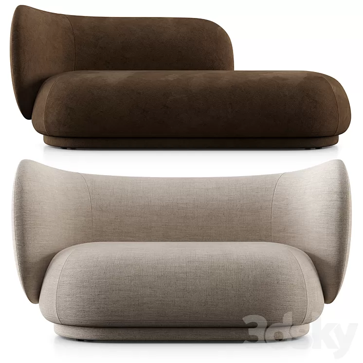 Rico Divan And 2 Seat Sofa By Ferm Living 3D Model Free Download