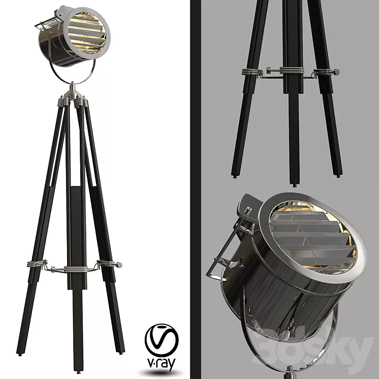 Riflettore floor standing light 3D Model Riflettore floor standing light 3D Model