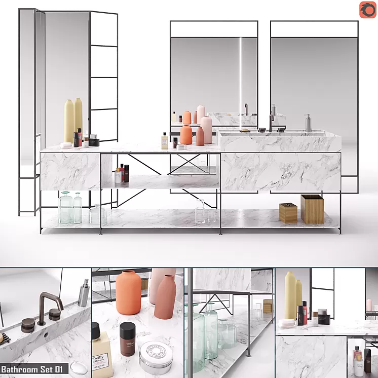 RIG Modules – Bathroom with Decor Set 01 3D Model RIG Modules – Bathroom with Decor Set 01 3D Model