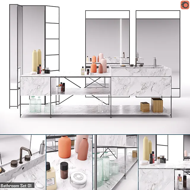 RIG Modules – Bathroom with Decor Set 01 3DModel RIG Modules – Bathroom with Decor Set 01 3DModel