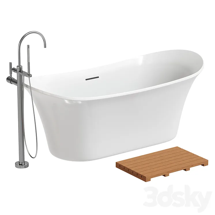 Riley Acrylic White Freestanding Bath 3D Model Free Download Riley Acrylic White Freestanding Bath 3D Model Free Download