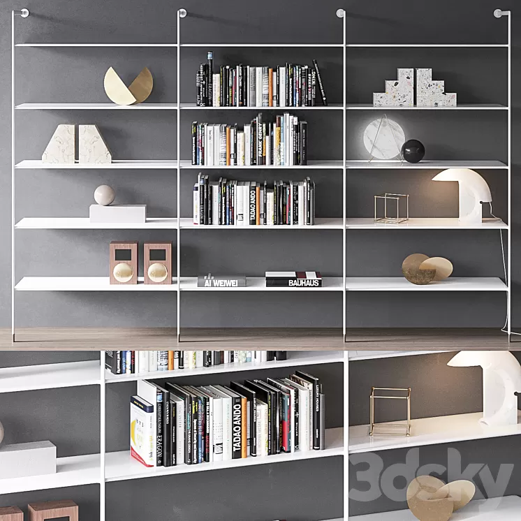 Rimadesio Wind Wall Bookcase 3D Model Rimadesio Wind Wall Bookcase 3D Model