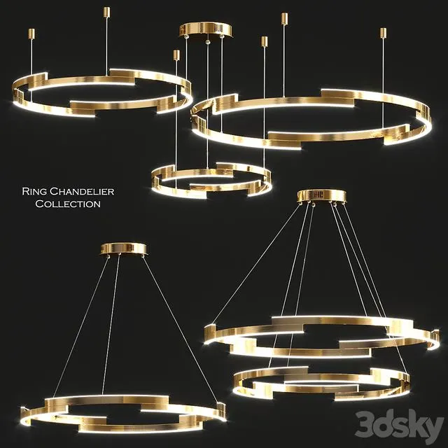 Ring chandelier collection 3D Model Ring chandelier collection 3D Model