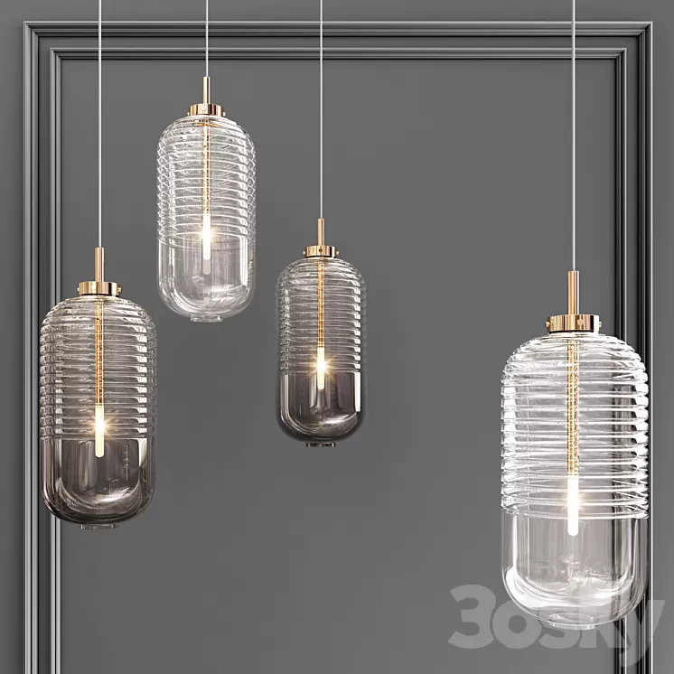 Ring Glass Art Chandelier 03 3D Model Ring Glass Art Chandelier 03 3D Model