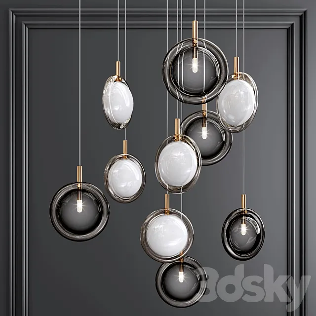 Ring Glass Art Chandelier01 3DModel Ring Glass Art Chandelier01 3DModel