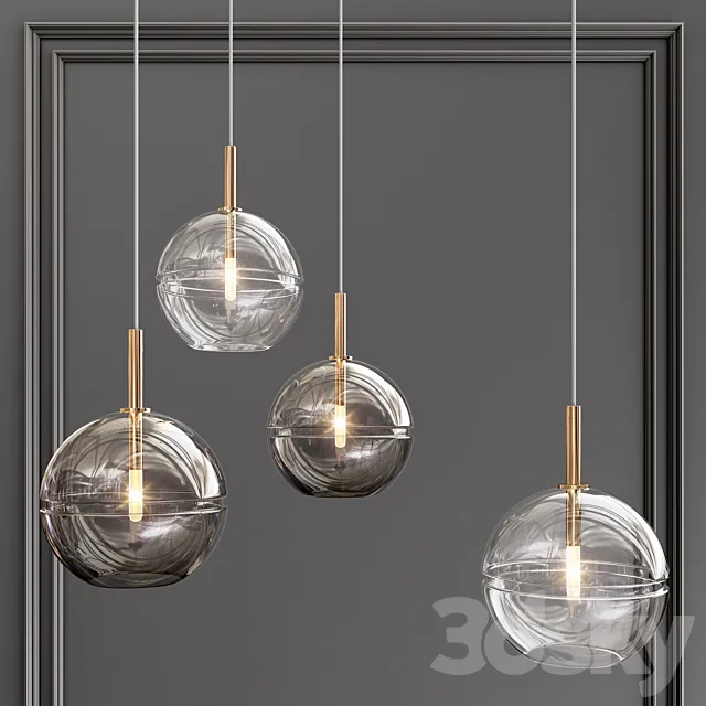 Ring Glass Art Chandelier02 3DModel Ring Glass Art Chandelier02 3DModel