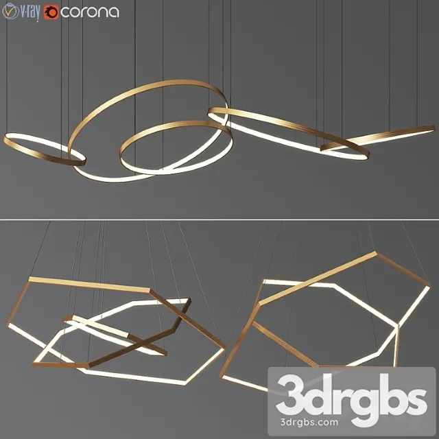 Ring & octane chandelier collection 3D Model Download Ring & octane chandelier collection 3D Model Download
