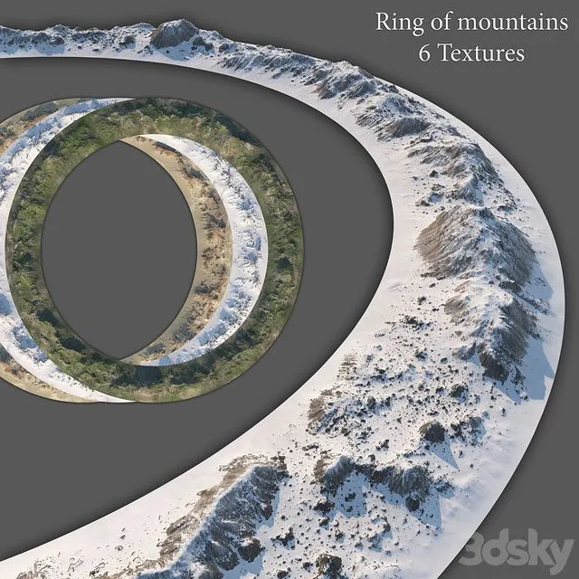 Ring of mountains + 6 Textures 3D Model Ring of mountains + 6 Textures 3D Model