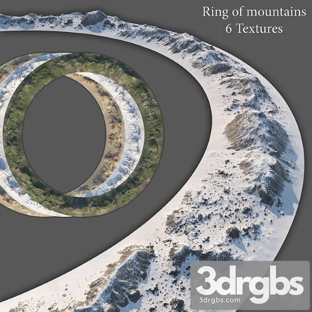 Ring of mountains + 6 textures 3D Model Download
