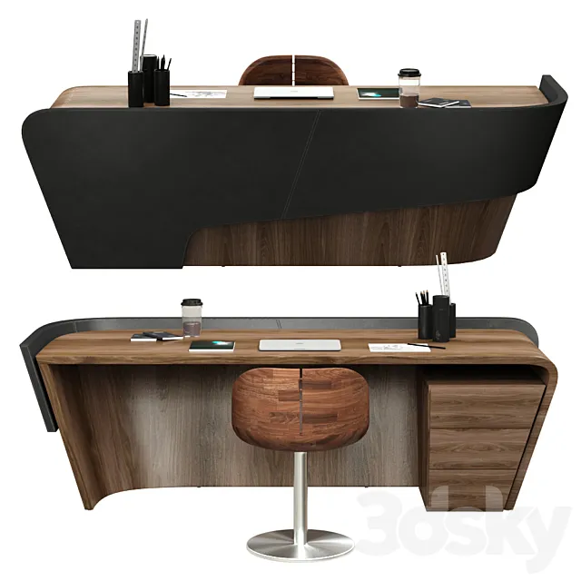 riva 1920 klip table and lamborghini gioconda chair 3DModel