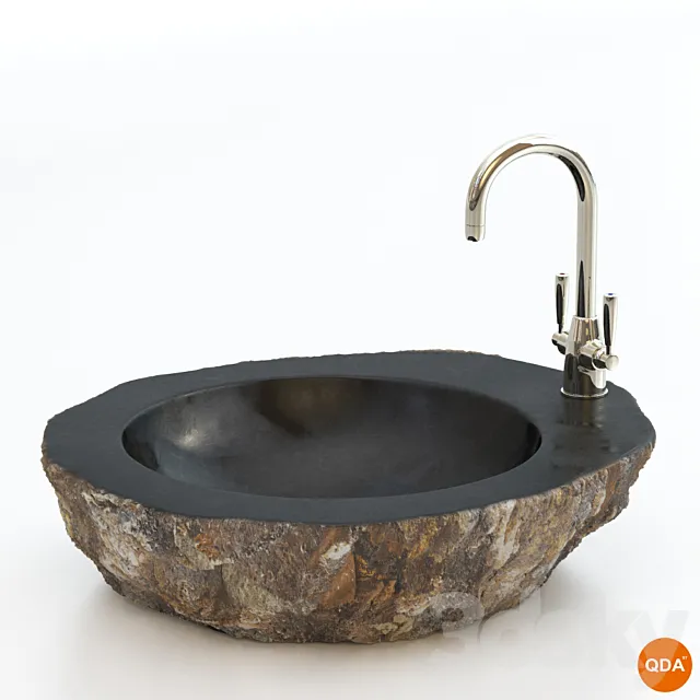 River Rock Wash Basin 3 3D Model River Rock Wash Basin 3 3D Model