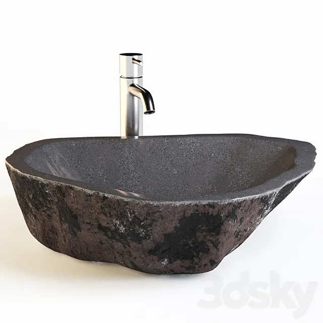 River stone sink 2 3D Model
