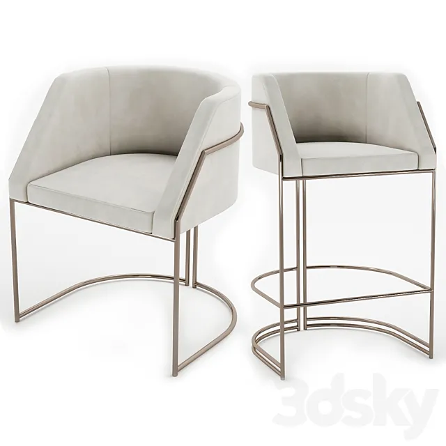 Rivers Chair and Bar Stool 3D Model