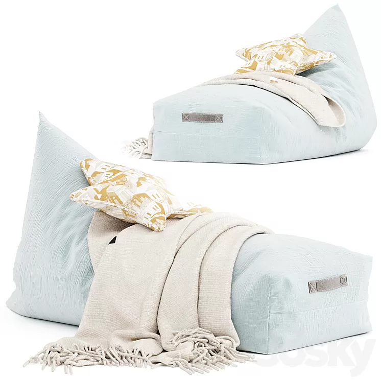 Riviera Blue Oasis Bean Bag 3D Model Riviera Blue Oasis Bean Bag 3D Model