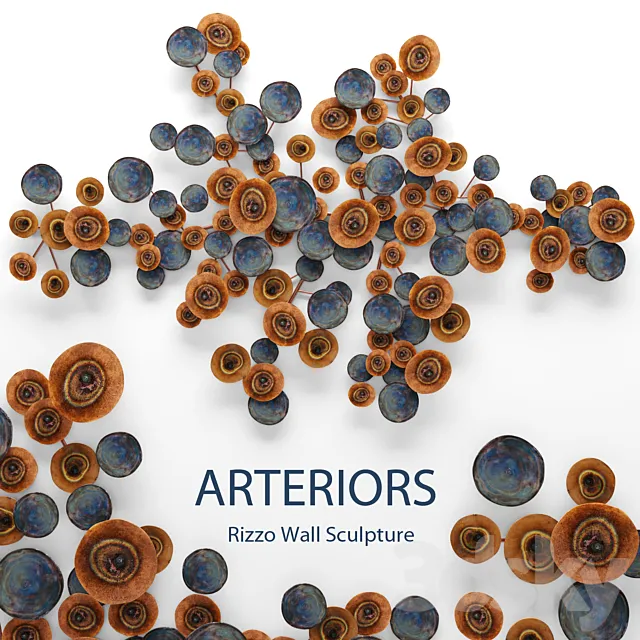 Rizzo Wall Sculpture. Arteriors wall decor disks panels metal 3D Model Rizzo Wall Sculpture. Arteriors wall decor disks panels metal 3D Model