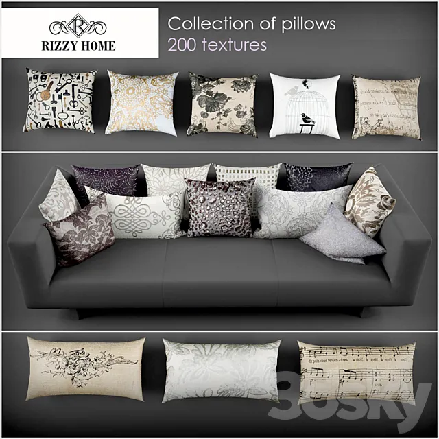 Rizzy Home pillows 3D Model Rizzy Home pillows 3D Model