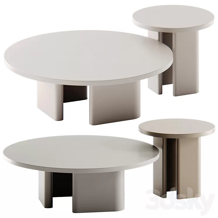 RO.ND Colored Coffee Table by DE.CI 3D Model
