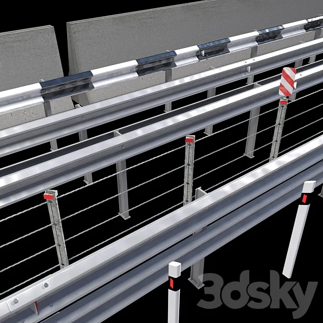 Road barriers 3D Model Road barriers 3D Model