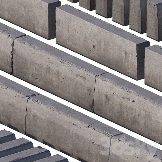 road curb 3D Model road curb 3D Model