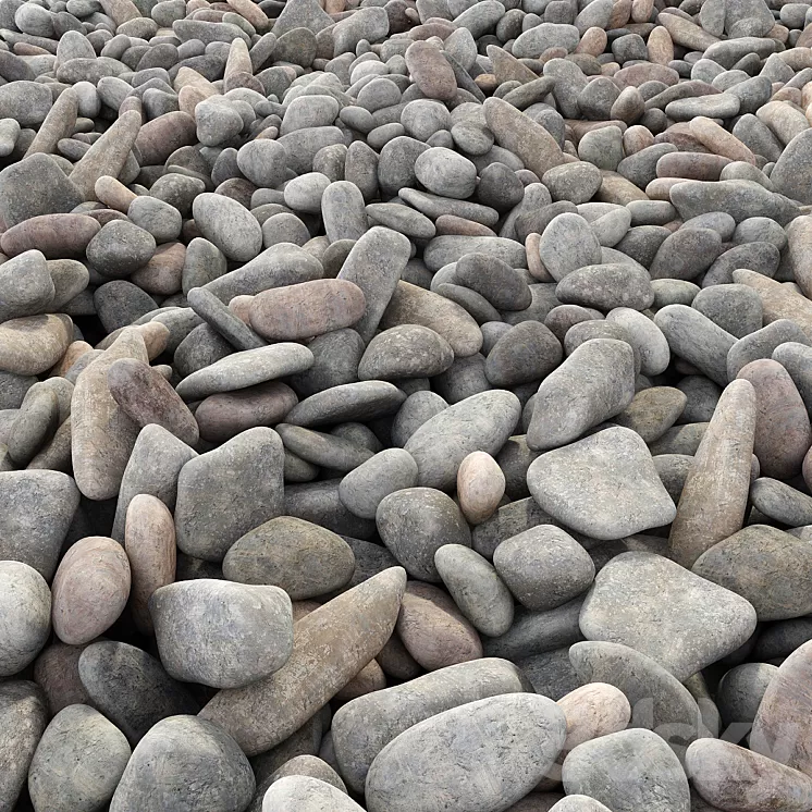 Road from sea pebbles 3D Model