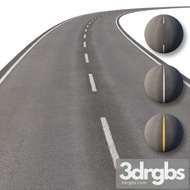 Road with markings 3D Model Download