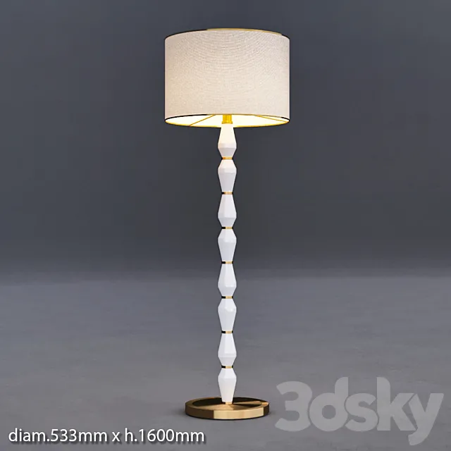 Roar + Rabbit Faceted Glass Floor Lamp 3D Model Roar + Rabbit Faceted Glass Floor Lamp 3D Model