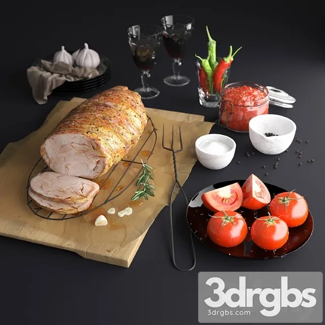 Roast Pork 3D Model Download