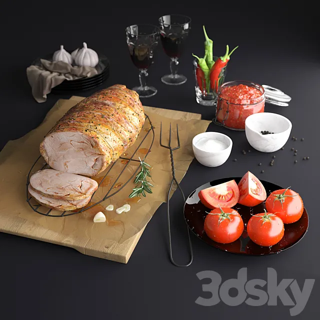 Roast Pork 3DModel Roast Pork 3DModel