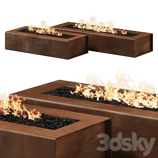 Robata Corten Firepit by Paloform 3D Model Robata Corten Firepit by Paloform 3D Model
