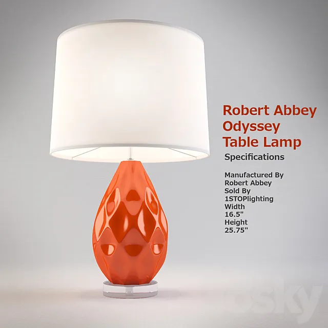 Robert Abbey Odyssey Table Lamp 3DModel Robert Abbey Odyssey Table Lamp 3DModel