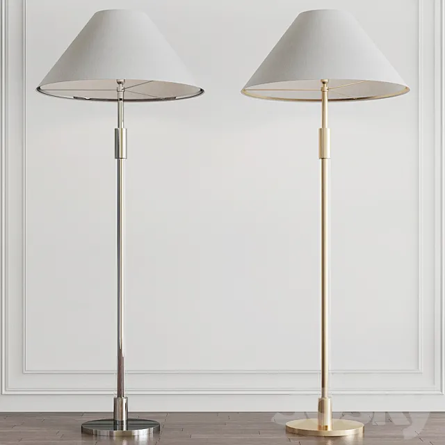 Robert Polished Nickel Light Floor Lamp by Ralph Lauren 3D Model Robert Polished Nickel Light Floor Lamp by Ralph Lauren 3D Model