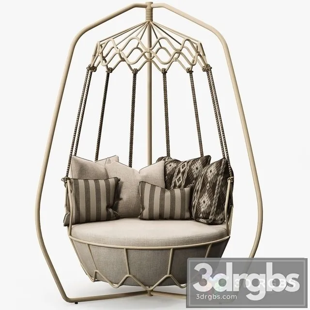 Roberti Rattan Gravity swing Armchair 3D Model Download