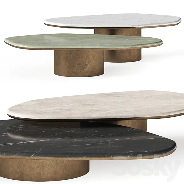 Roberto Cavalli Home Turkana Coffee Tables 3D Model Roberto Cavalli Home Turkana Coffee Tables 3D Model