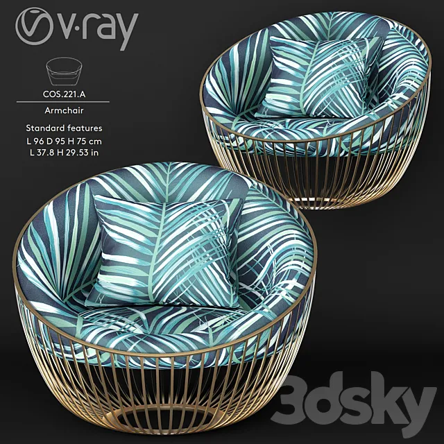 Roberto Cavalli_Cosmopolitan Tropical Armchair 3D Model