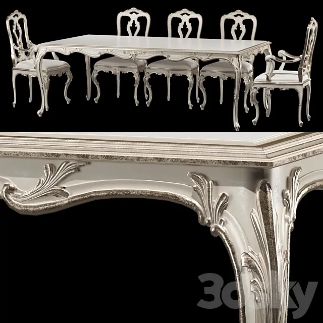 roberto giovannini dining table and chair ART 1341KPP and ART 193 3DModel roberto giovannini dining table and chair ART 1341KPP and ART 193 3DModel