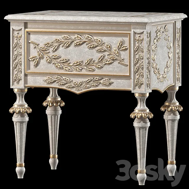 roberto giovannini night stand with laurel carving art 684PL 3D Model