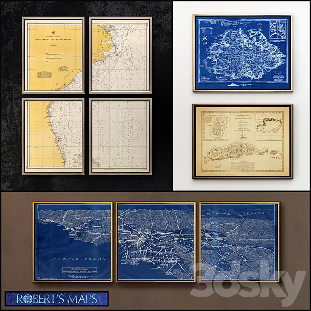 Roberts Maps – set 1 3D Model Roberts Maps – set 1 3D Model