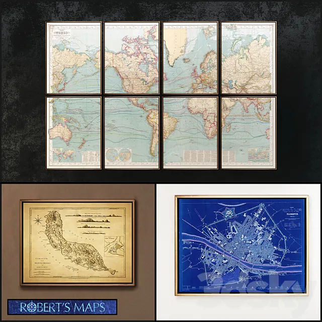 Roberts Maps – set 4 3D Model Roberts Maps – set 4 3D Model