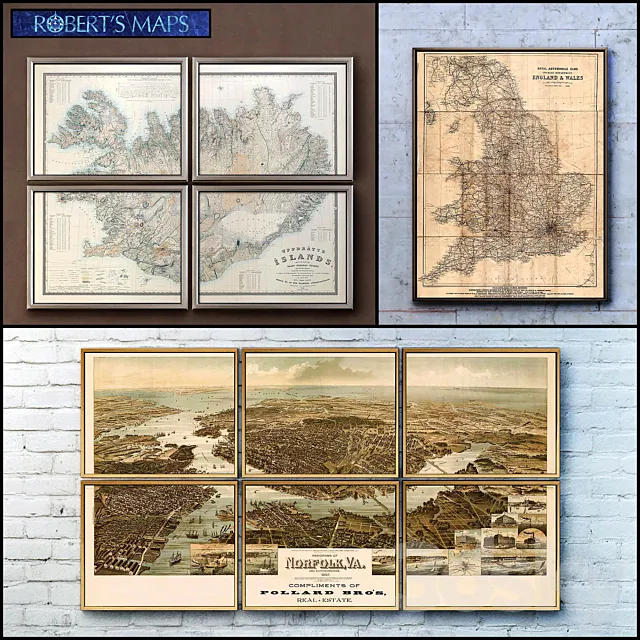 Roberts Maps – set 9 3DModel Roberts Maps – set 9 3DModel