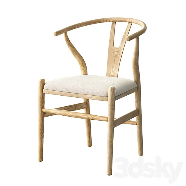 Robin Wishbone Dining Chair 3D Model Robin Wishbone Dining Chair 3D Model