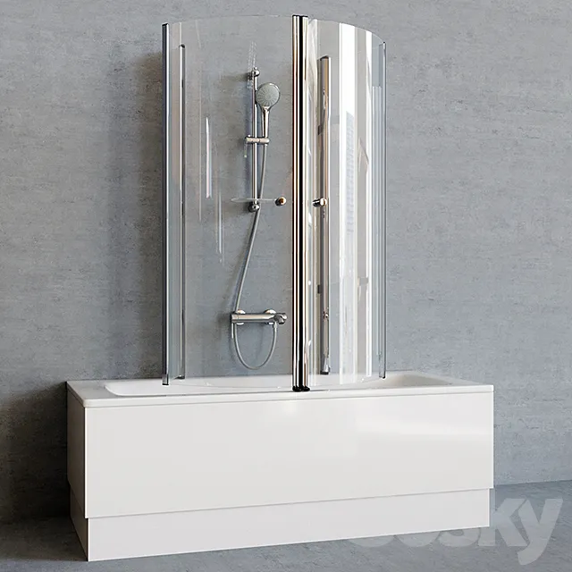 Roca Bath with Samo Shower 3DModel